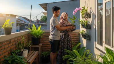 Aktivitas menata tanaman hias di teras rumah tidak hanya mempercantik hunian, tetapi juga menciptakan harmoni dan energi positif bagi pemiliknya.