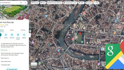 Tangkapan layar peta digital Google Maps menunjukkan lokasi Taman Kota Baturaja di Kabupaten OKU.